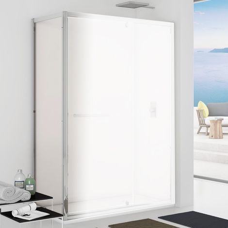 Parete fissa 77-79 cm vetro trasparente 6 mm, h. 1,95 da abbinare ad una porta - new plus (1/4)