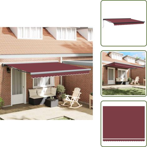 Markise Automatisch Burgunderrot 400x300 cm - Markise - Sonnenschutz - Gartensonnenmarkise - Außenmarkise - Terrassenschirm (1/5)