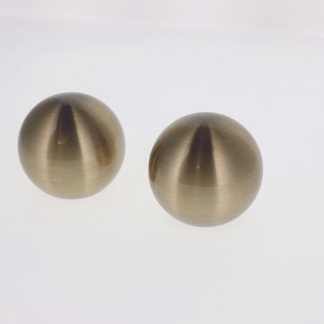 Lot de 2 Embouts Boule pour tringles à rideaux de Diam. 28mm en Bronze - BOULET