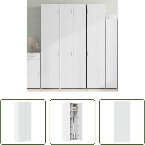 vidaXL Weiß Schrank -  Highboard Weiß 70x42,5x185 cm Holzwerkstoff (1/5)