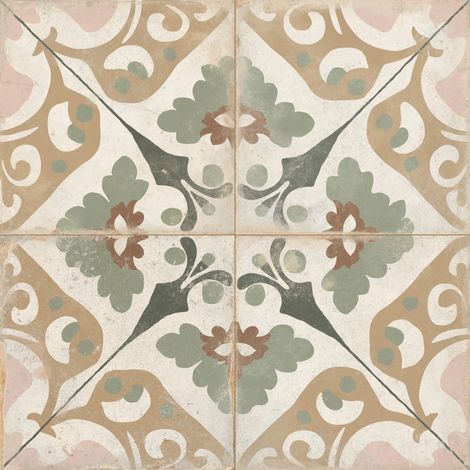 Carrelage Vintage effet Carreau ciment Argile 22,3x22,3x0,9 cm Virelia - Sol et mur intérieur (vendu par carton de 0,65 m²) - RO'MA CARRELAGE