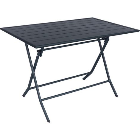Tavolo da Giardino Pieghevole in Acciaio Malibu' Grigio 122 x 76 x 72 cm