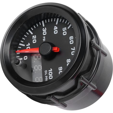 Jauge de pression d'huile 12V 2in 0-100PSI, indicateur 7 couleurs LED avec capteur, universel pour auto (1/5)
