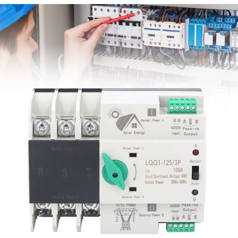 LQQ1-125/3P AC400V Dual-Netzteil mit automatischer Schaltschaltung, schneller Schaltsteuerung, Millisekunden-Schaltung, Modell für 100A-Heimsolaranlagen (1/5)