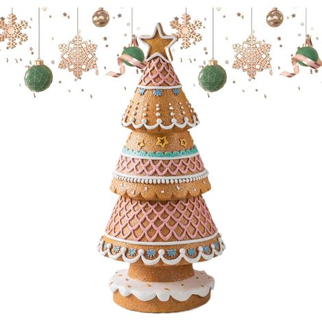 Albero di pan di zenzero da tavolo, centrotavola natalizio – decorazione in resina per mensola, caminetto, tavolo da festa, decorazione stagionale (1/5)