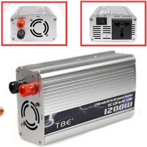 YMYNY 1200 Watt Effizienter Wechselrichter-Transformator von 12 V auf 220 V – (1/4)