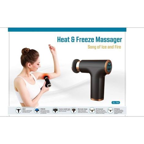 Pistolet de massage puissant chauffant refroidissant 10 pièces à main usb