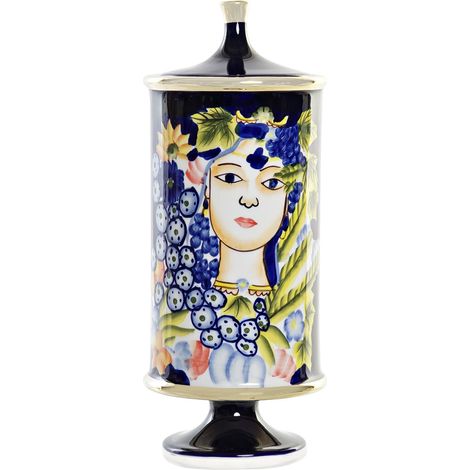 Porzellanvase 15x15x38 Multikolor -Seiten -Porzellan -Materialfarbe mehrfarbige Vase -Familie Details (1/3)