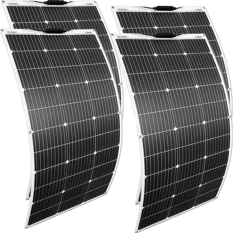 4 Panneau Solaire,100W Monocristallin Flexible,Étanche IP67,Camping-car Toit (1/5)