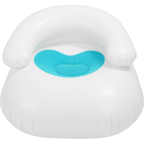 Fauteuil Gonflable Coeur Design Unique PVC Bleu Confortable Salon Chambre Portable Léger 91x91x50cm (1/5)