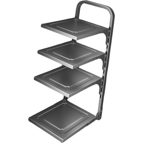 Étagère de rangement cuisine 4 niveaux, acier au carbone réglable, organiseur sous évier, rack pour placard, garde-manger et salle de bain (1/5)
