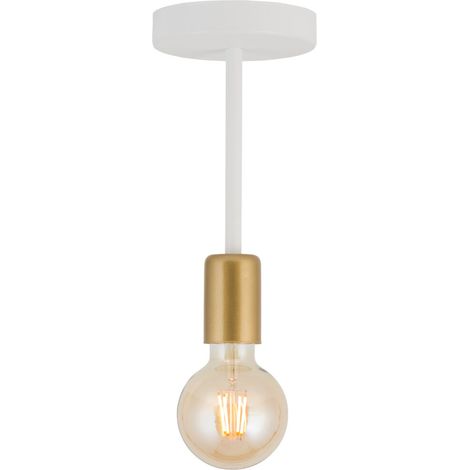 Plafoniera loft minimal bianco-oro Gino 1 luce E27 Sigma (1/3)