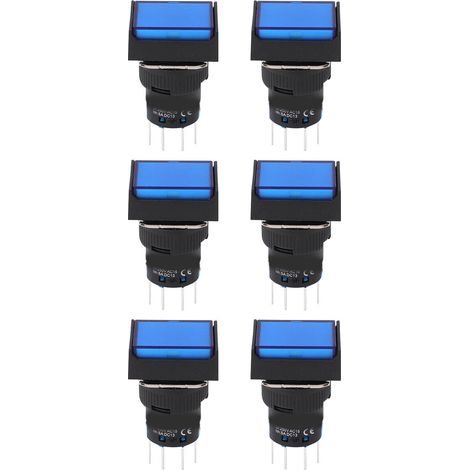 Bouton poussoir rectangulaire momentané 25 pièces, interrupteur ABS industriel avec voyant lumineux, AC220V, équipement de commande. (1/5)