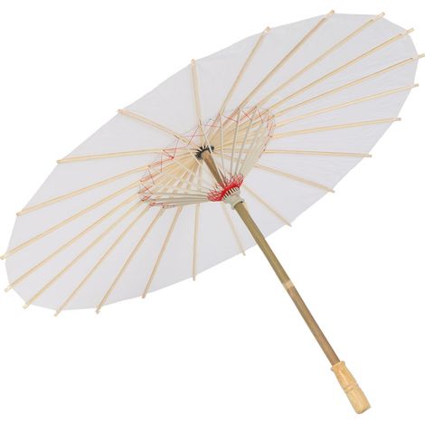 Parasol parapluie en papier blanc classique à faire soi-même, accessoire photo pour mariage et fête (85,5 cm) (1/5)