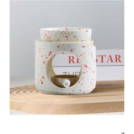 Lampe Aromathérapie - Céramique Alimentaire - 10,5 cm x 10 cm - Pour Huiles Essentielles et Cires Parfumées - 1 Pièce (1/4)
