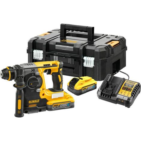 Dewalt – Marteau perforateur SDS-Plus 18V DCH273H2TQW – 2.1J – 5.0Ah – Pour béton jusqu'à 24mm – Moteur Brushless – Faible vibration
