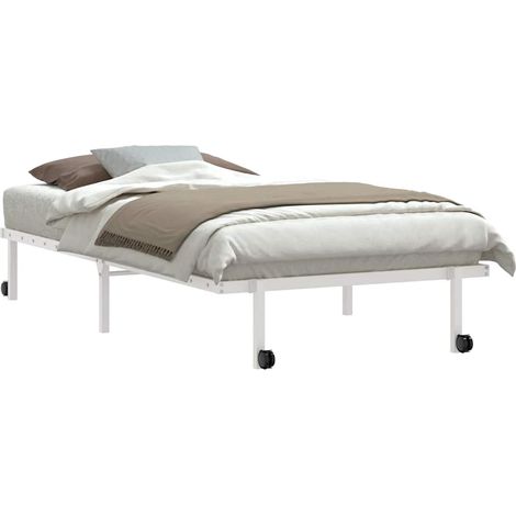vidaXL Giroletto senza Materasso Pieghevole Bianco 100x190 cm Acciaio (1/4)