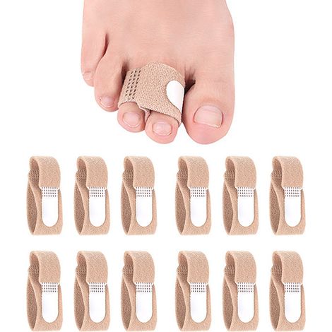 Redresseurs d'orteils en marteau pour orteils courbés, attelles d'orteils, correcteurs d'orteils, bandages pour orteils recourbés (12 pièces) (1/5)