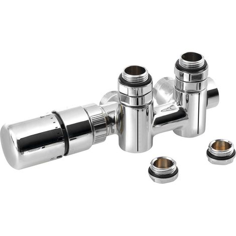Sapho Twin Combi - kit termostático de válvulas de conexión central, paso 50 mm, derecha, cromo CP5012S (1/4)