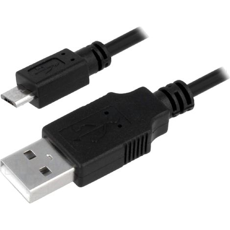 Cable USB A male USB B micro prise male 0.6m - Noir