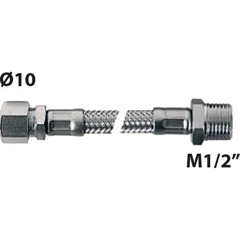 FLESSIBILE IN ACCIAIO INOX "FLEXCORE" M1/2" x 10 BICONO cm