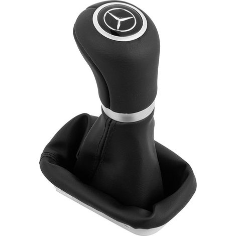 Dust cover for VITO leather gear knob, compatible with Mercedes-Benz standard vehicles, black set, one-piece.