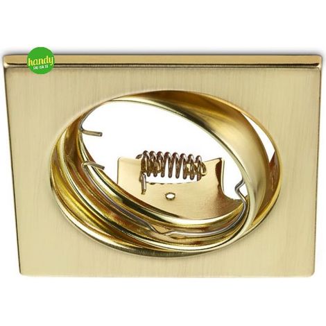 Faretto incasso quadrato oro orientabile JURA Trio GU10 (1/4)
