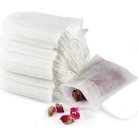 100 sachets de thé vides pour thé en vrac - Sachets de thé jetables en fibre de maïs - Sachets de médecine traditionnelle chinoise (1/2)