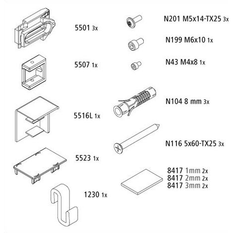 Kermi 2535465 ZBNI001 SET Pièces de montage petites