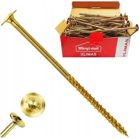 Vis Charpente Bois KWM, 10 x 400 mm, Tête Disque Torx, Haute Résistance, Boîte 25 Pièces (1/5)