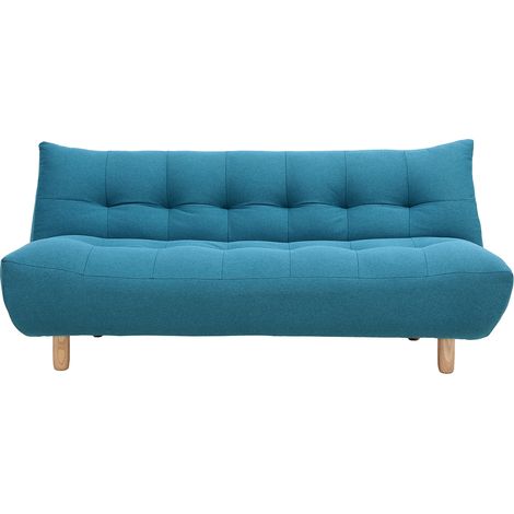 Design-Schlafsofa skandinavisch Blaugrün und Eiche YUMI