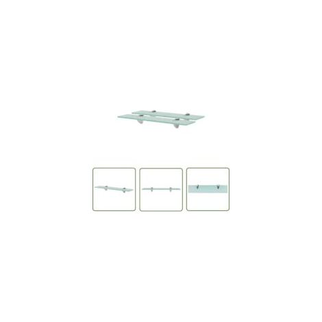 Set di 2 mensole da parete in vetro Living Store, 50 x 10 cm, 8 mm - Mensole da parete - Mensole di design - Mensole in vetro - Mensole trasparenti - Decorazione murale - Crezuo (1/4)
