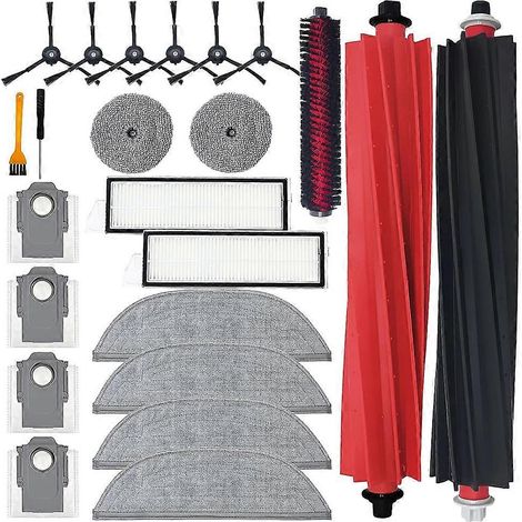 Accessoires pour Roborock S8 Maxv Ultra Pièces pour aspirateur robot détachées Brosse principale et latérale Filtre HEPA Lingette de lavage Sacs à poussière (1/5)