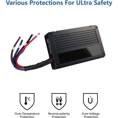 Chargeur de batterie embarqué 12 V 40 A CC/CC, étanche IP65, protection multiple avec MPPT, pour remorques, camping-cars, fourgons aménagés, véhicules, bateaux, batteries SLA, AGM, lithium-ion et calc