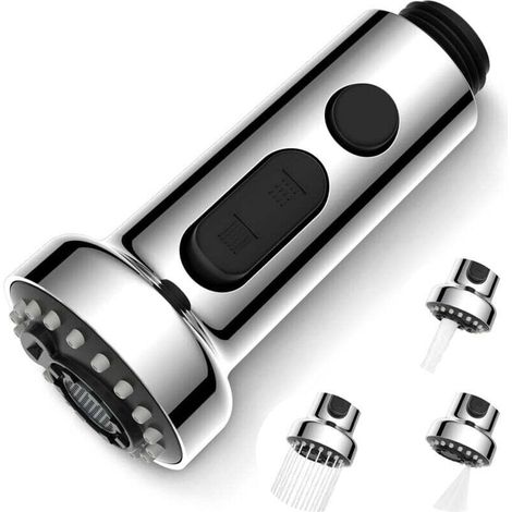 Accessoire de robinet de cuisine extractible 1 pièce - Modèle PT04 trois vitesses - Lame électrodépoussiérée - Design anti-éclaboussures et multifonction. (1/4)