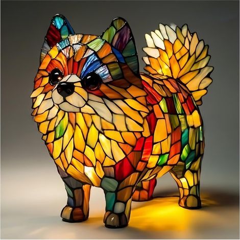 Niedliche Pomeranian-Tischlampe – Tischlampe in Form eines Hundes – Hundetischlampe – Retro-Tierhaus-Dekoration – ideal als Geschenk