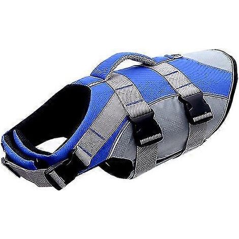 Chaleco salvavidas de verano para cachorros, para perros pequeños y medianos, arnés reflectante para mascotas, traje de baño, ropa para bulldog francés, color azul. (1/5)