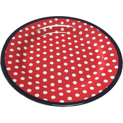1 assiette en porcelaine rouge épaisse, idéale pour les collations et adaptée à un usage multifonctionnel à la maison. (1/5)