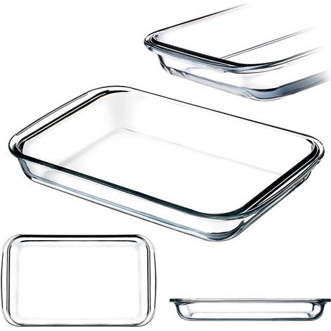 KADAX Auflaufform aus hitzebeständigem Glas, Geschirr zum Braten, 3L (1/5)