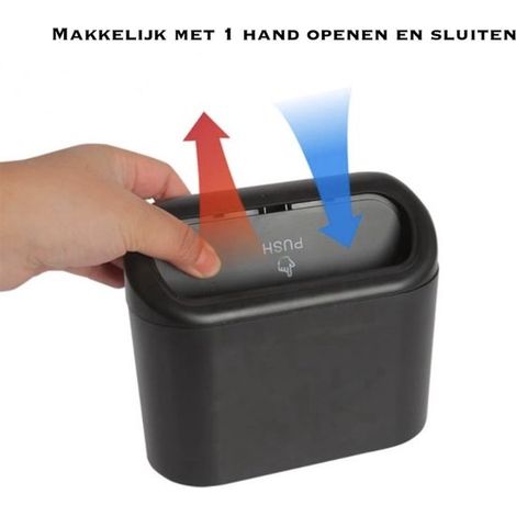 Cubo de basura para coche - Almacenamiento para coche - Cubo de basura - Organizador de cubos de basura - Mini cubo de basura de 1 litro - Cubo de basura práctico - Caja de almacenamiento de plástico  (1/4)