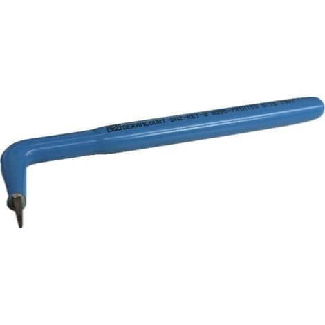 Tournevis plat coudé 90° 7x1x150mm isolé 1000V lame acier manche bleu ATEX II GAZ-RET-3 DERANCOURT