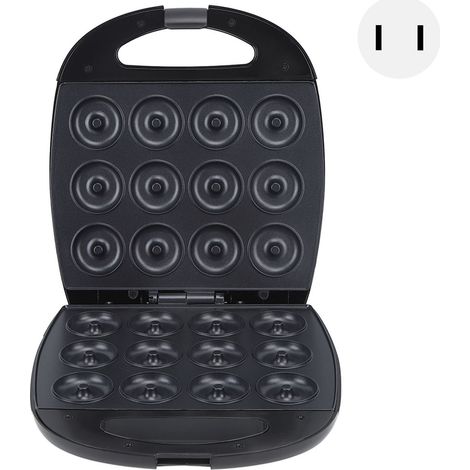 Machine à mini donuts avec température réglable, chauffe double face, 12 beignets, prise US 110V, pour cuisine (1/5)