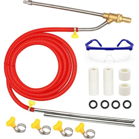 Kit de sablage pour Nettoyeur Haute Pression, Accessoire de sablage Humide 5000 PSI, sablage pour Nettoyeur Haute Pression avec buse céramique de Rechange, déconnexion Rapide 1/4 pouc (Rouge) (1/5)