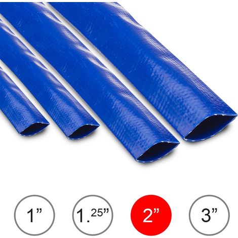 5M Layflat Discharge Drain Pump Hose Wolf 2" (51mm) PVC Submersible Pipe for Flood Water, Ponds