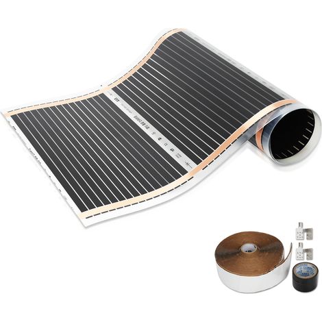 SWANEW Heizfolie Heizstrahler Elektrische Fußbodenheizung 200x50CM Infrarot Boden Heizung Laminat Schwimmend 220W/m² (1/3)