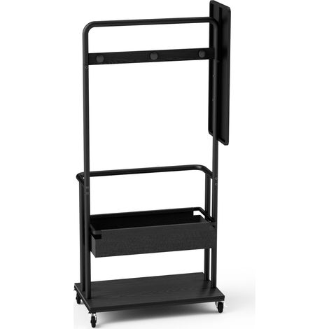 portemanteau multifonctionnel mobile avec miroir Particle Board Steel Noir 70.00 x 40.00 x 170.00 cm (1/5)