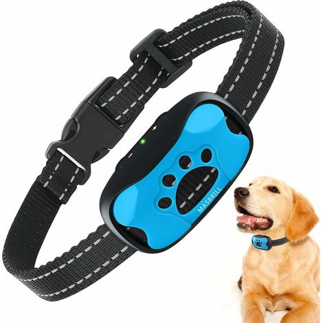 Anti Bark Collar for Small Medium Large Dogs, 7 Sensitivity Levels and 2 Modes Vibration/Sound Automatic Harmless Training Aid, Adjustable Anti Bark Collar Dogs-Blue (1/5)