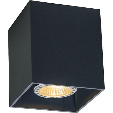 Spot de techo QAZQA qubo, 1 luz, L 83 mm, negro, diseño moderno, iluminación interior para salón, dormitorio, cocina y comedor (1/5)