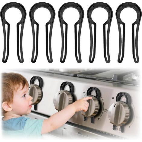 5 x Gas Stove Button Locks,Oven Safety Knob,Kitchen Safety Locks for Baby and Toddlers (1/5)