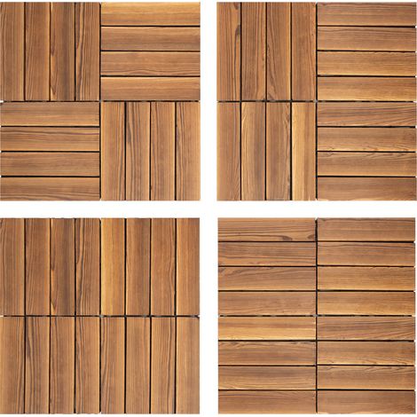 Lot de 36 dalles de terrasse emboîtables - 30 x 30 cm - Planches carrées en bois dur et PE pour extérieur, intérieur, terrasse, jardin, balcon, terrasse (1/5)